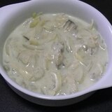 舞茸と玉ねぎのハトムギ粉豆乳スープ